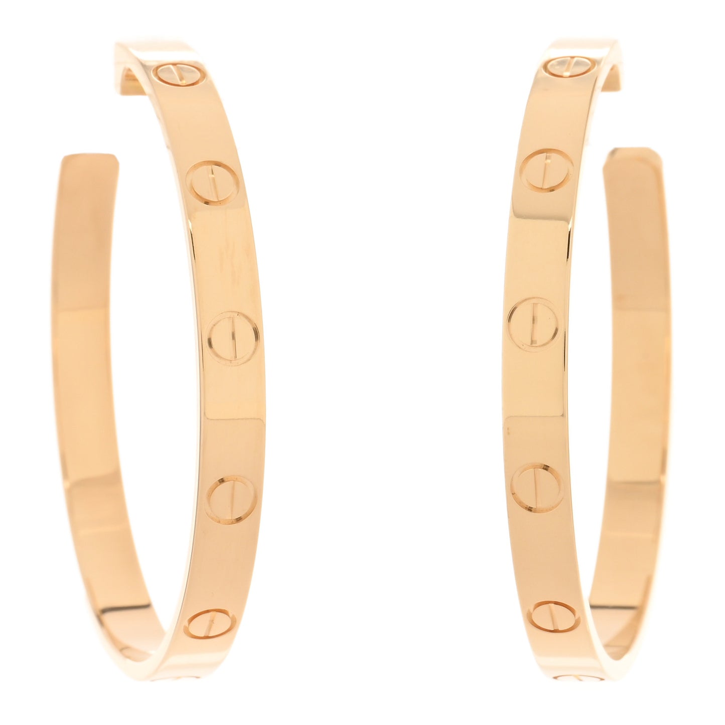 18K Yellow Gold Large LOVE Hoop Earrings