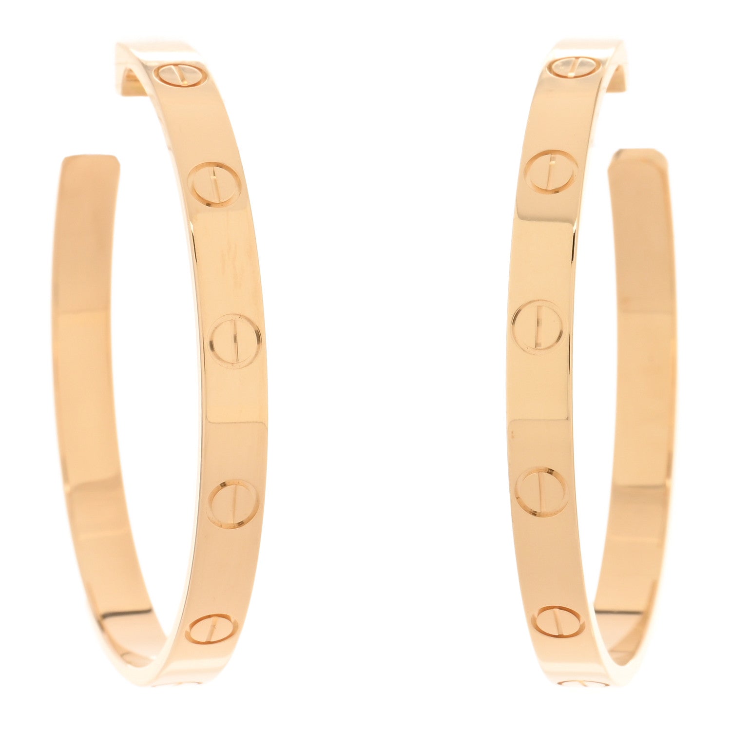 Cartier 18K Yellow Gold Large LOVE Hoop Earrings 1 of 5