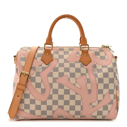 Louis Vuitton Damier Azur Tahitienne Speedy Bandouliere 30 Rose Ballerine 1 of 13