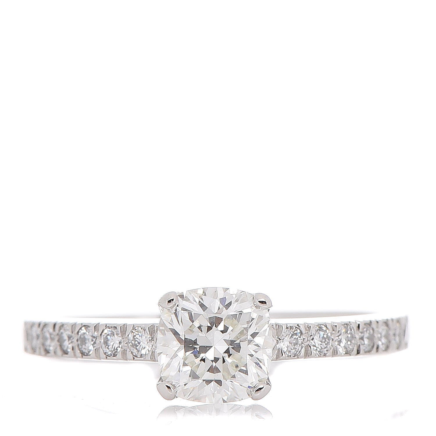 Tiffany Platinum Diamond .90ct Square Cushion Cut Engagement Ring 50 5.25 1 of 7