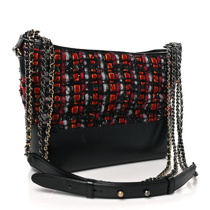 Chanel Tweed Calfskin Medium Gabrielle Hobo Black Red Blue 3 of 11