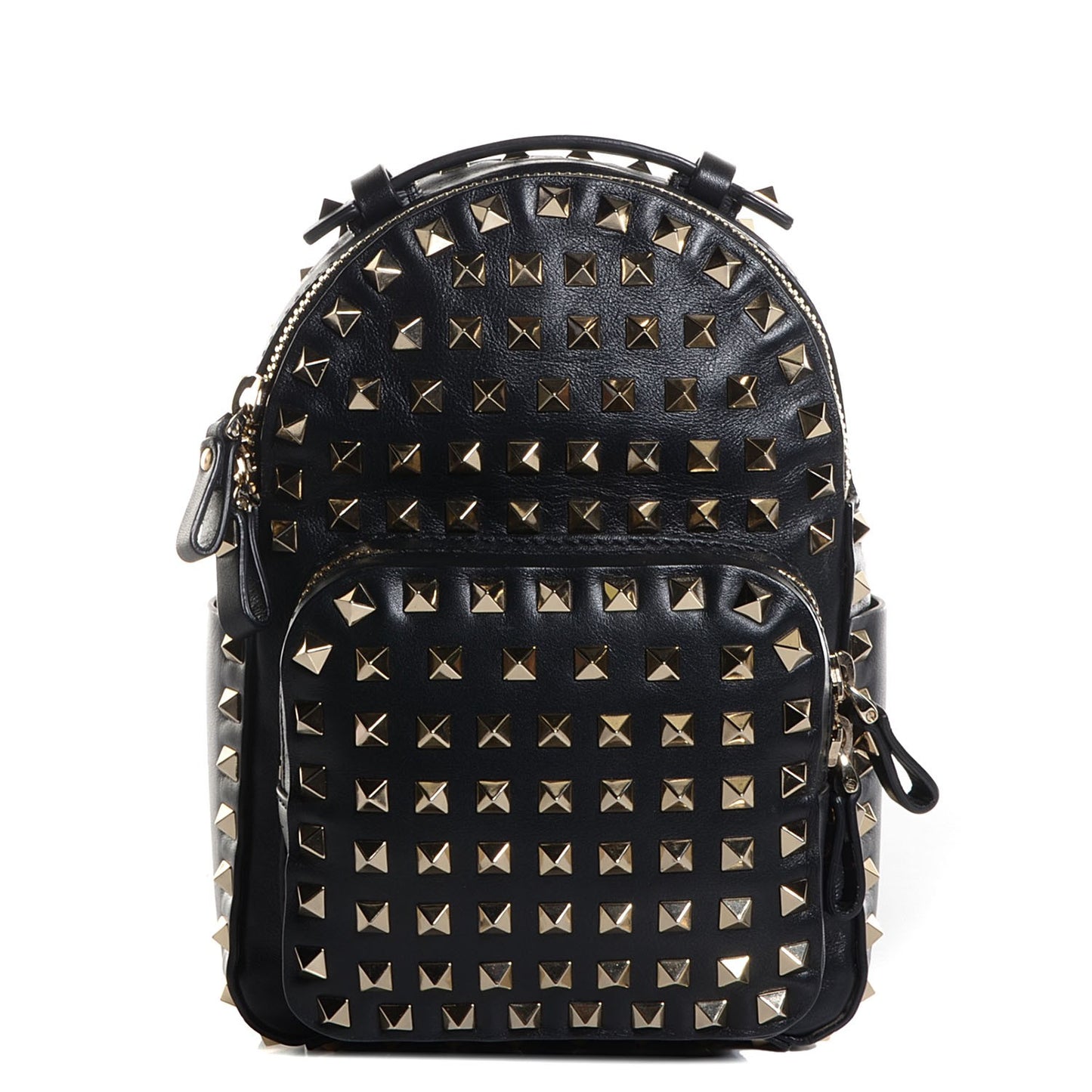 Calfskin Mini Rockstud All Over Backpack Black