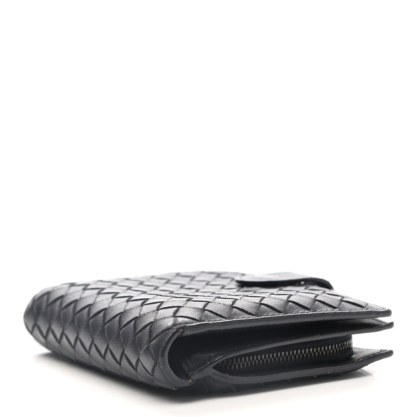 Nappa Intrecciato French Flap Wallet Black
