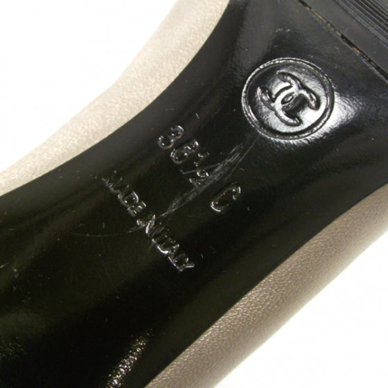 Chanel Leather CC Bow Pumps 36.5 C Black Gold 5 of 7