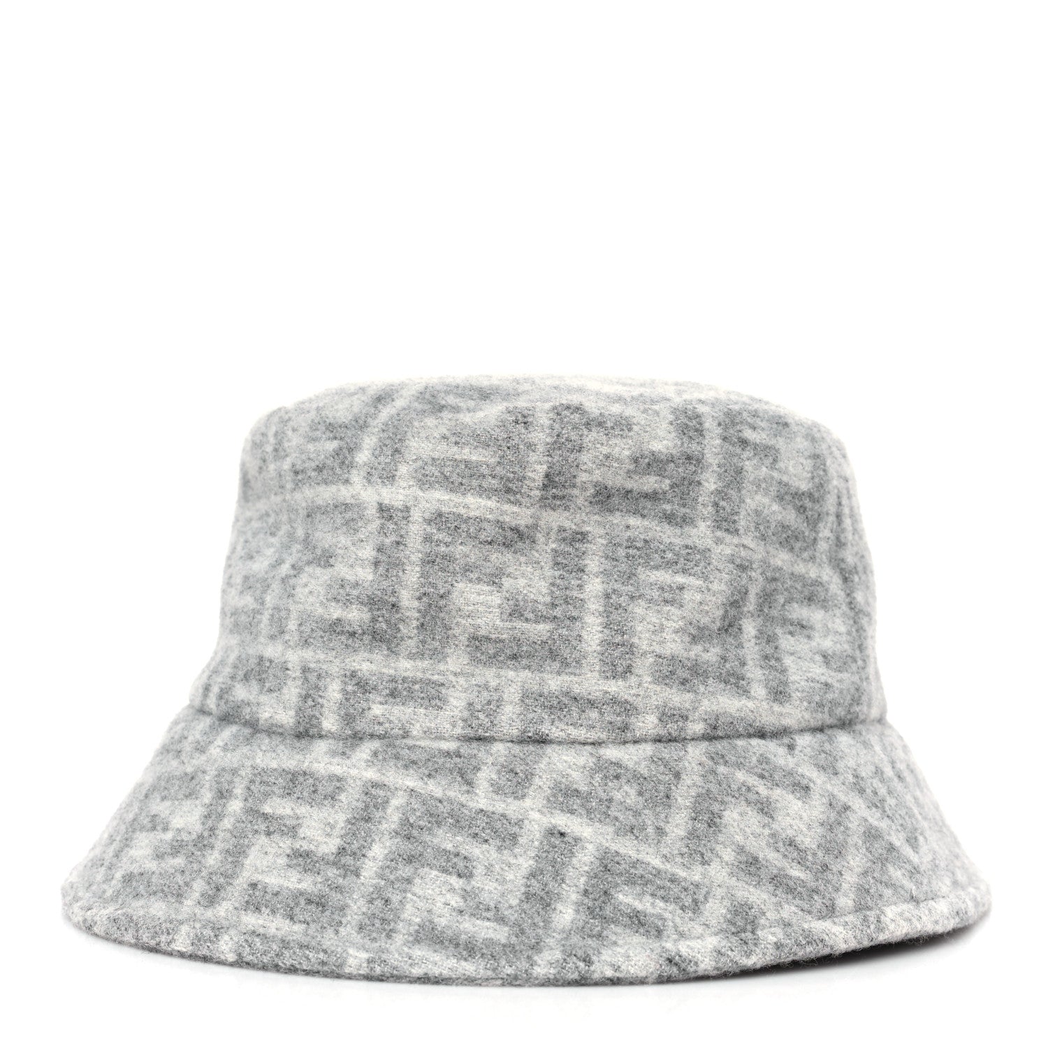 Fendi Wool Silk FF Bucket Hat M Grey 1 of 6