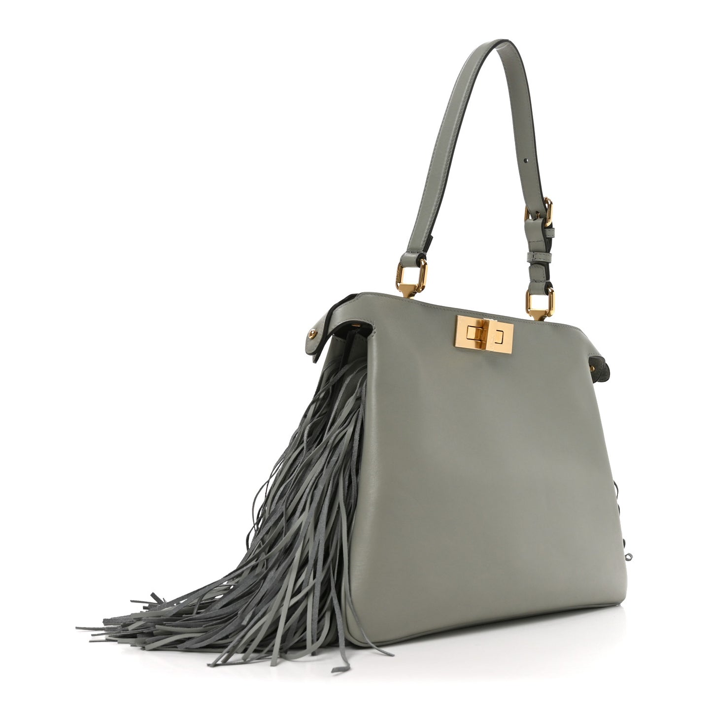 Vitello Fringe Medium Soft Peekaboo Matcha Latte
