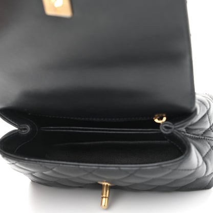 Chanel Calfskin Crystal Quilted Extra Mini Coco Handle Flap Black 5 of 10