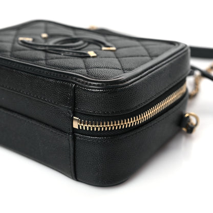 Chanel Caviar Quilted Small CC Filigree Vanity Case Black 10 of 12