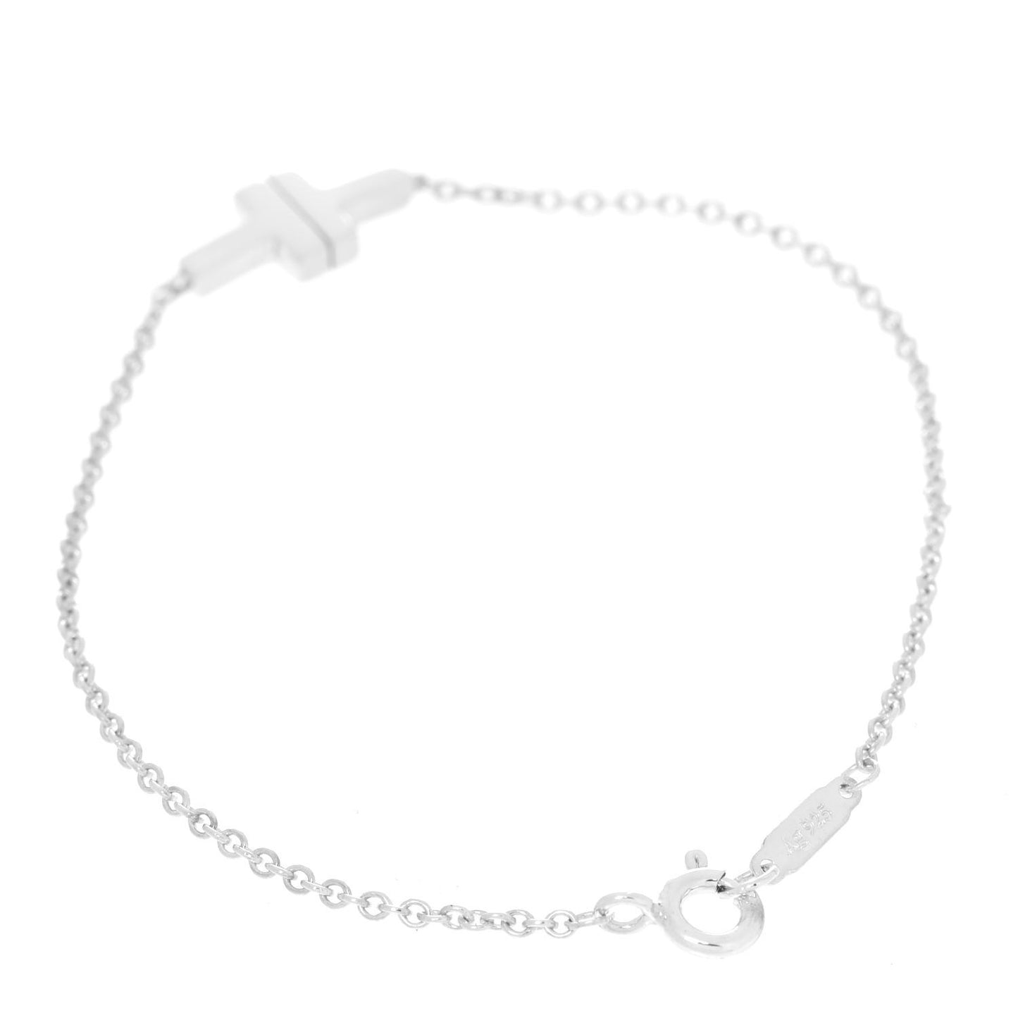 Sterling Silver T Two Single Chain Bracelet
