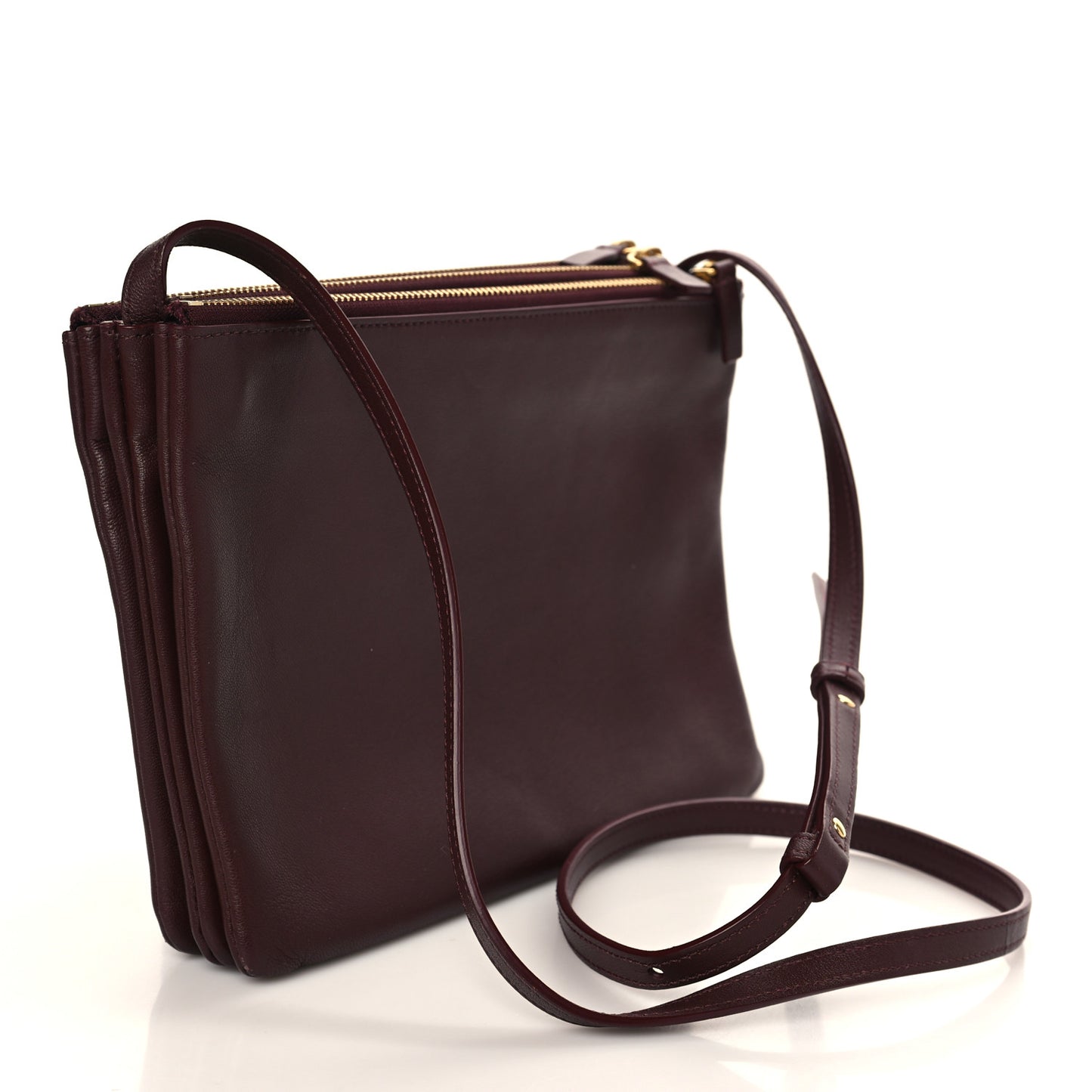 Lambskin Large Trio Crossbody Bag Burgundy
