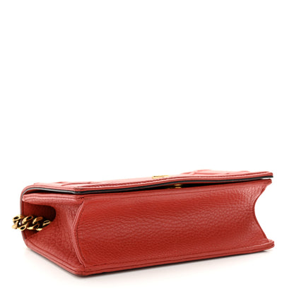 Christian Dior Grained Calfskin Small Diorama Flap Bag Red 4 of 13