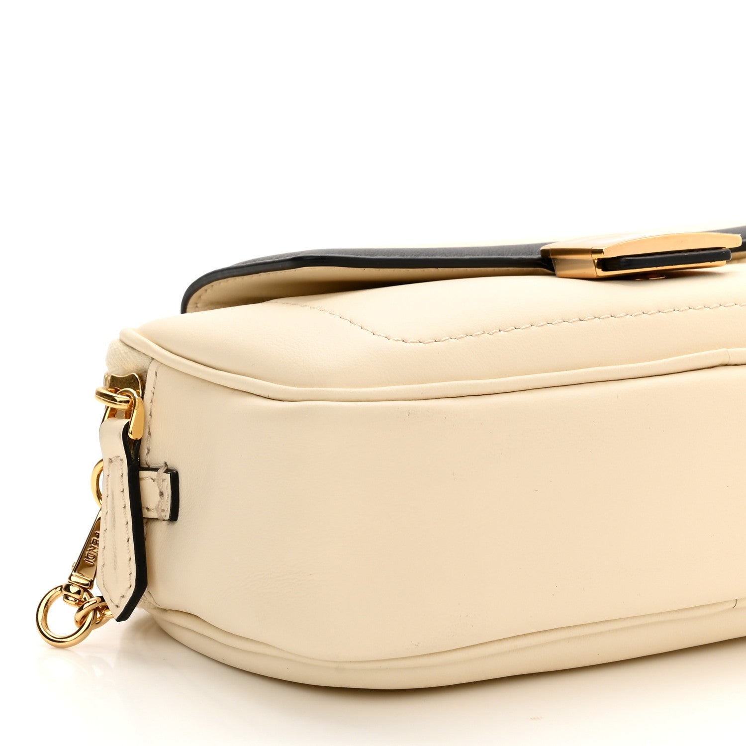 Fendi Vitello Grace Matte Bi-Color Easy Baguette Uovo Black 12 of 13