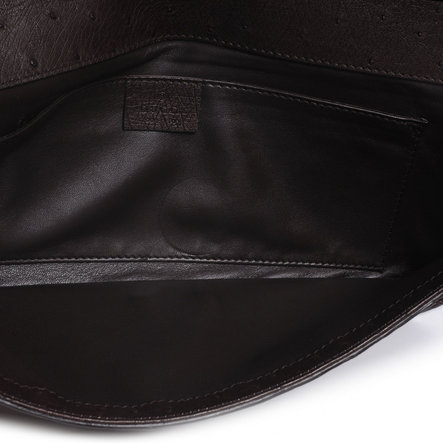Gucci Ostrich 1973 Clutch Cocoa Brown 6 of 8