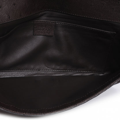 Gucci Ostrich 1973 Clutch Cocoa Brown 6 of 8
