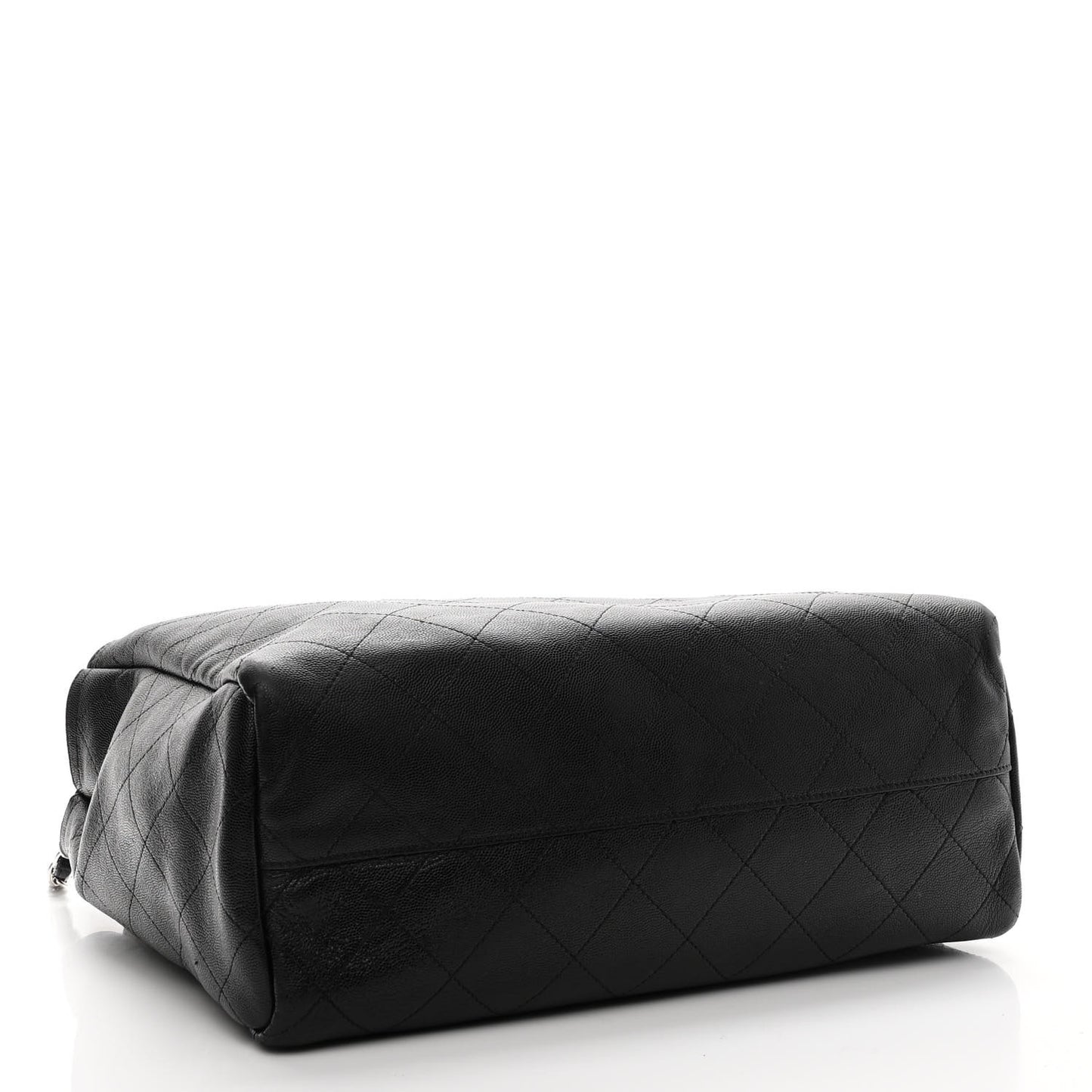 Caviar Stitched Large Shopping Tote Black