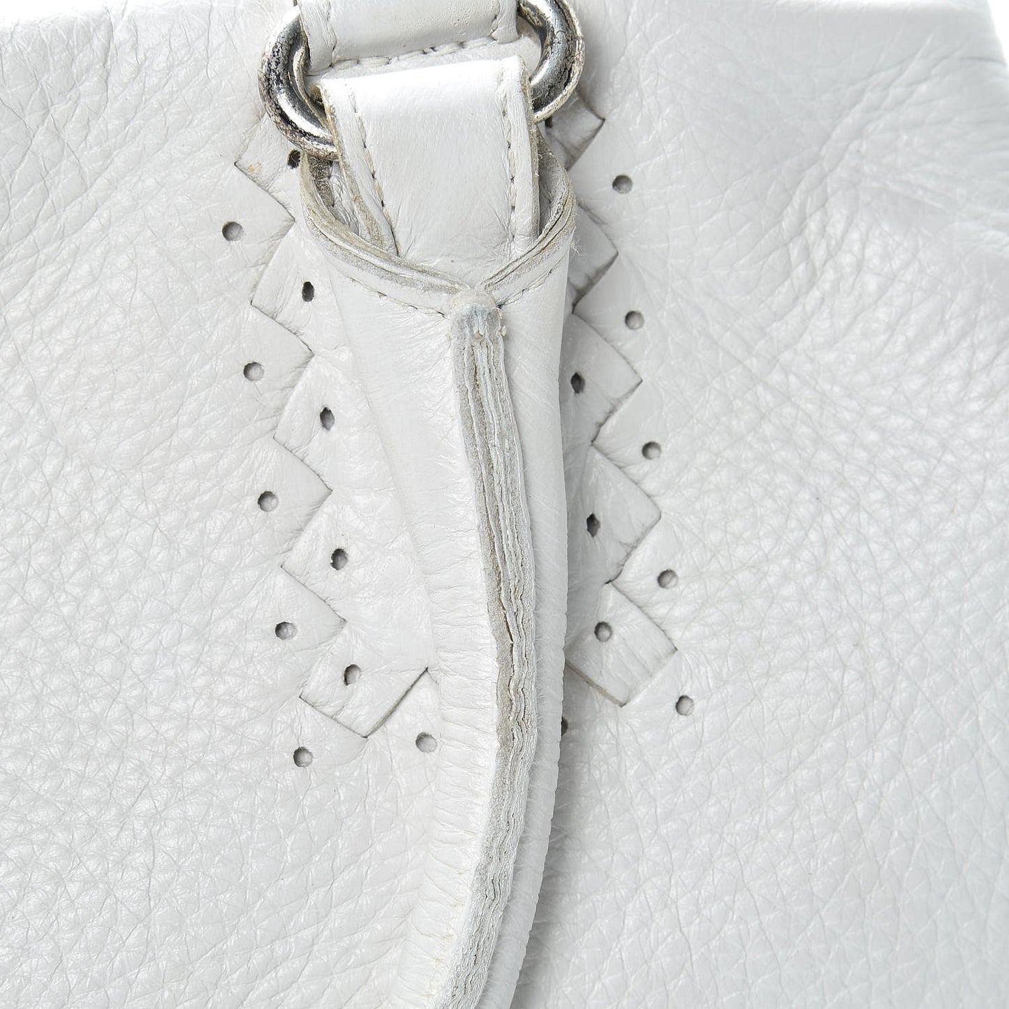 Cervo Deerskin Intrecciato Satchel White