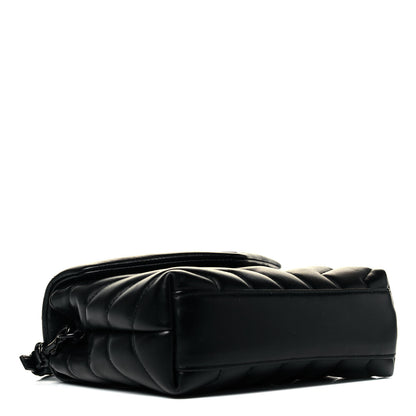 Saint Laurent Calfskin Y Quilted Monogram Toy Loulou Crossbody Bag Black 4 of 9