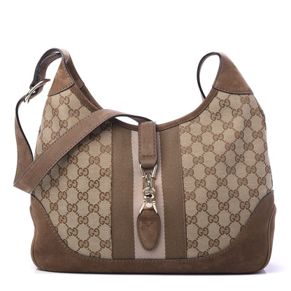 Gucci Monogram Web Medium Jackie O Hobo Brown 1 of 10