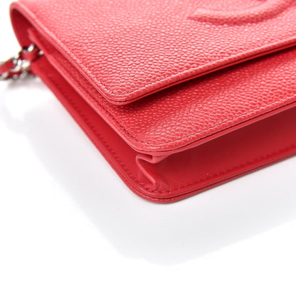 Chanel Caviar Timeless CC Wallet On Chain WOC Red 10 of 12