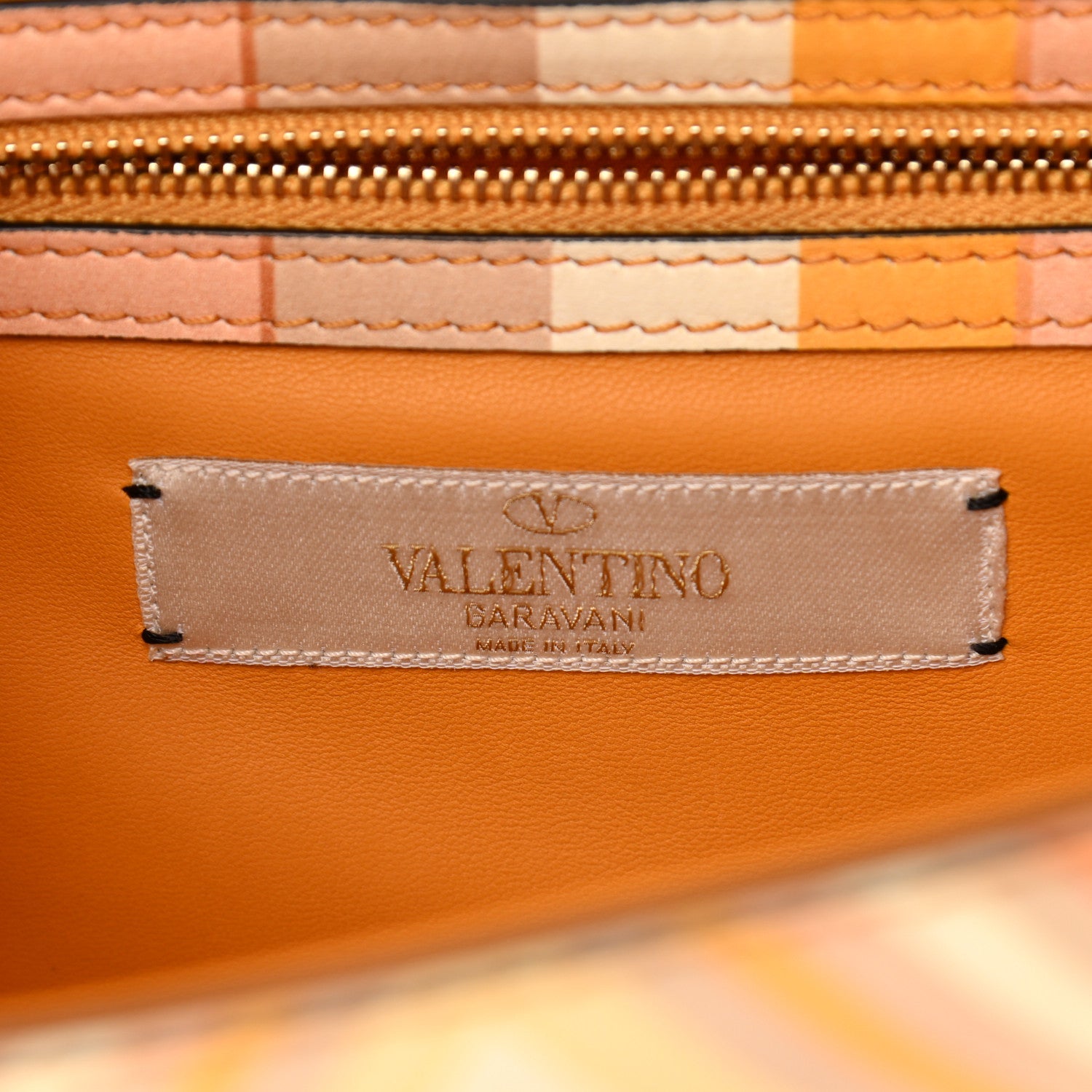 Valentino Garavani Vitello Native Couture 1975 Medium Glam Lock Rockstud Flap Mandarin Sorbet 6 of 9