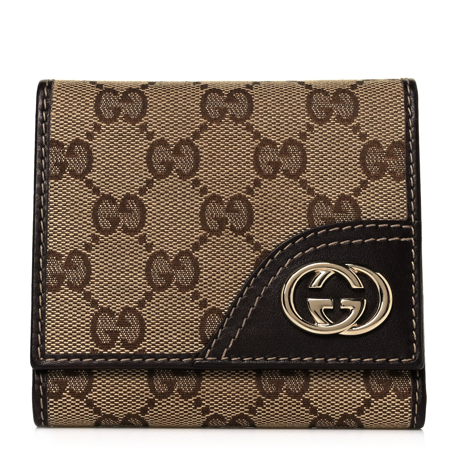 Gucci Monogram New Britt French Wallet Dark Brown 1 of 9