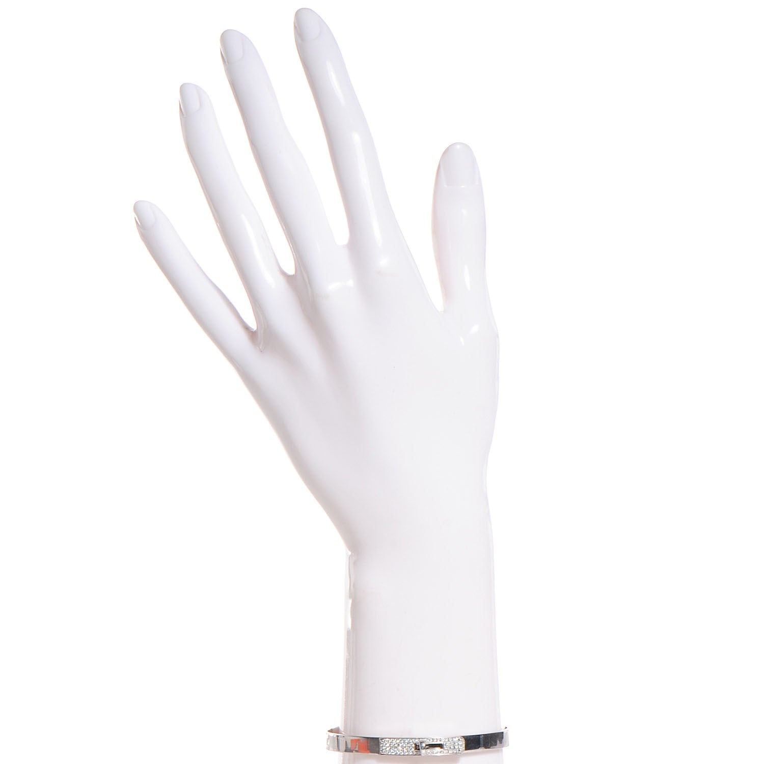 Hermes 18K White Gold Diamond Kelly PM Bangle Small 2 of 5