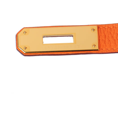 Hermes Taurillon Clemence Kelly Retourne 35 Orange 15 of 26