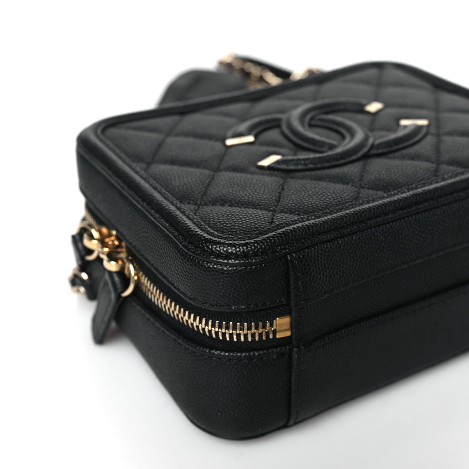 Chanel Caviar Quilted Small CC Filigree Vanity Case Black 8 of 9