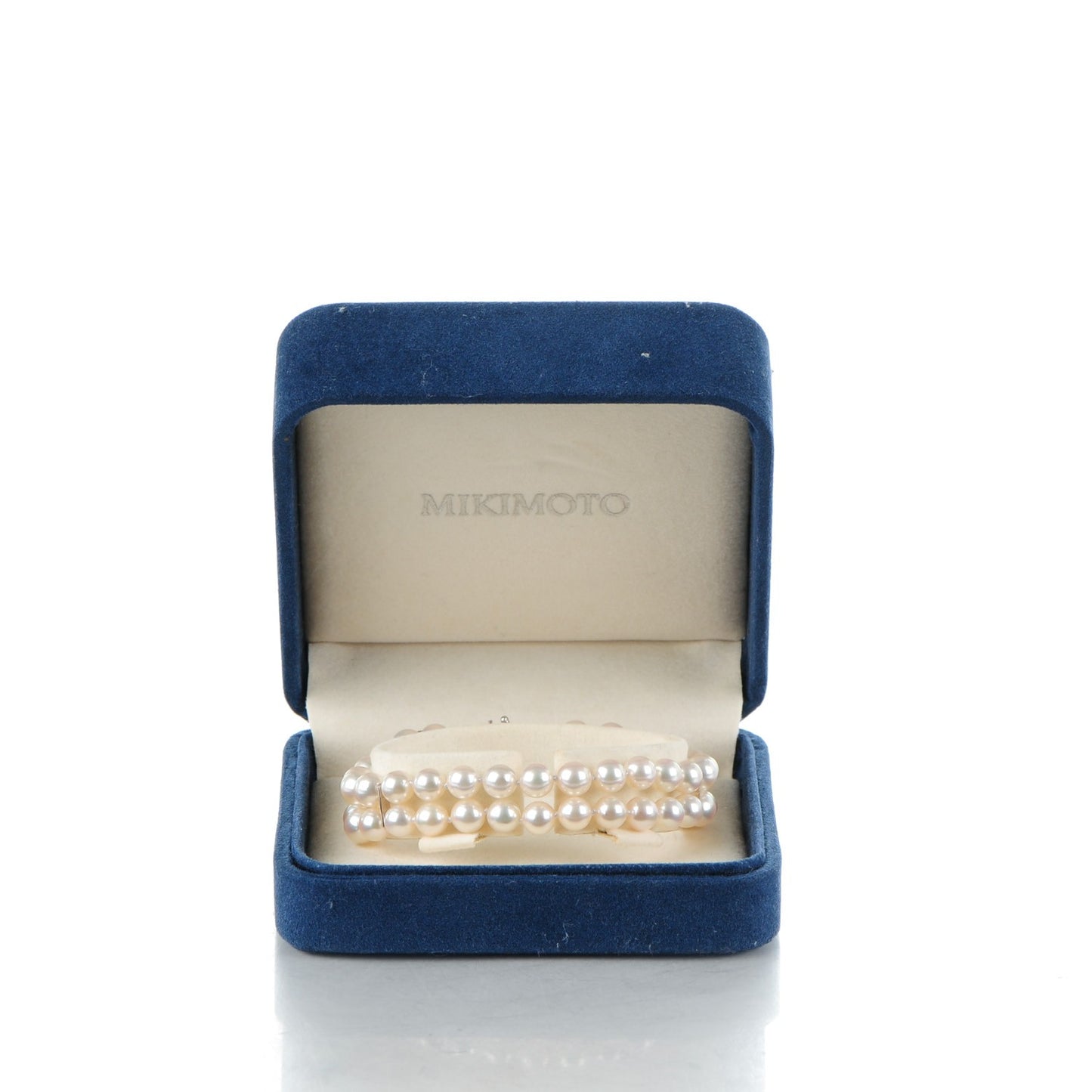 18K White Gold Akoya Cultured Pearl 6.5mm Double Strand Bracelet
