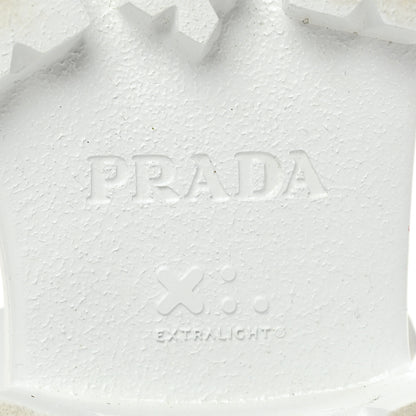 Prada Foam Rubber Metal Triangle Logo Monolith 55mm Cage Sandals 39 White 6 of 6