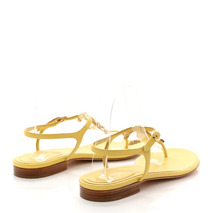 Chanel Lambskin CC Logo Thong Sandals 39.5 Yellow 4 of 8