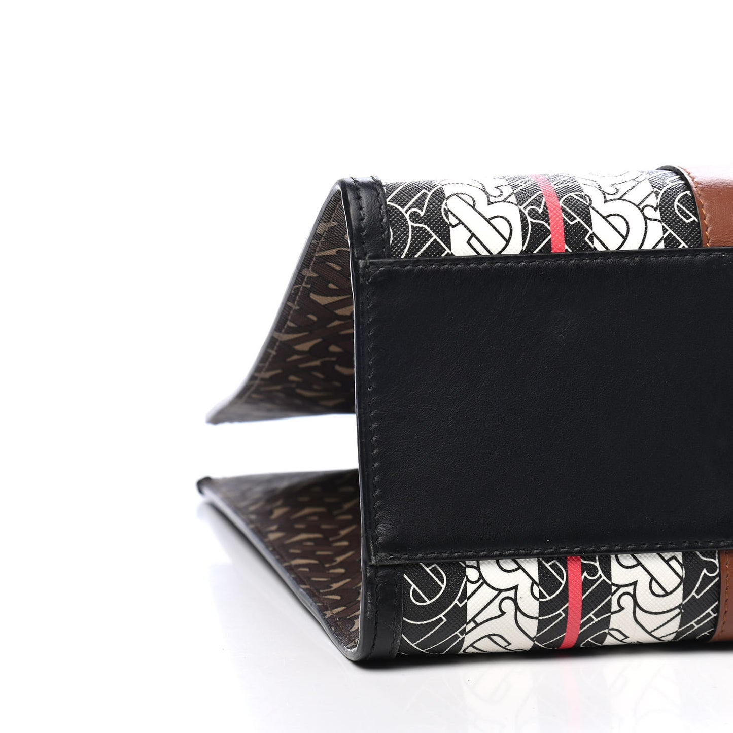 E-Canvas Monogram Stripe Book Tote Bridle Brown