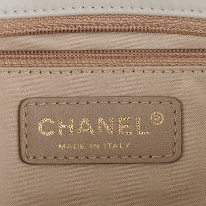 Chanel Calfskin Surpique Chevron Quilted Medium Flap Light Grey 8 of 9