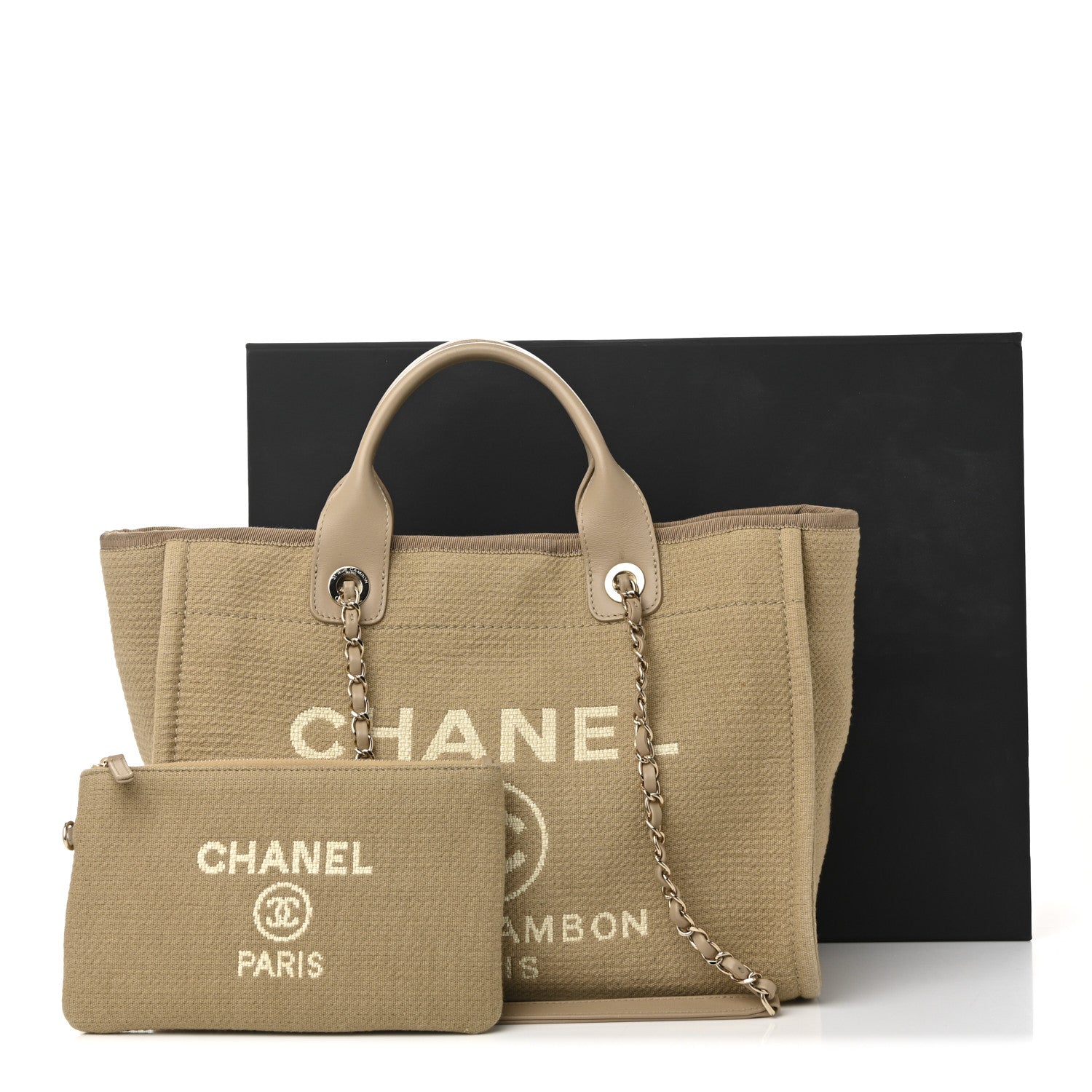 Chanel Canvas Small Deauville Tote Beige 13 of 13