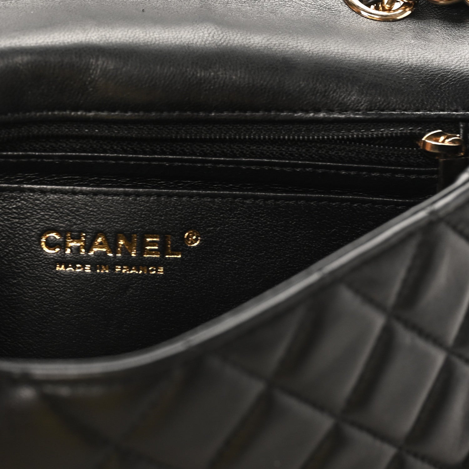 Chanel Lambskin Quilted Mini Coco Charms Rectangular Flap Black 5 of 10