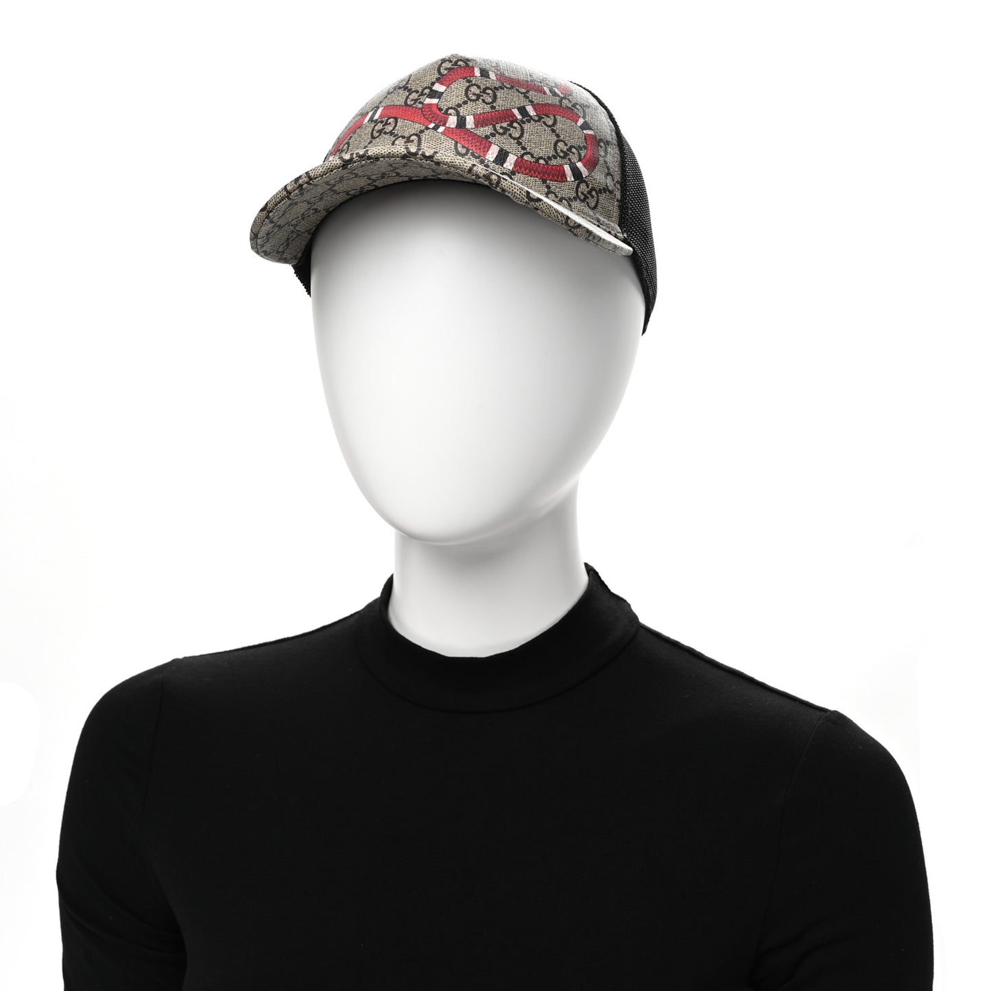 GG Supreme Monogram Kingsnake Print Baseball Hat M 58 Beige