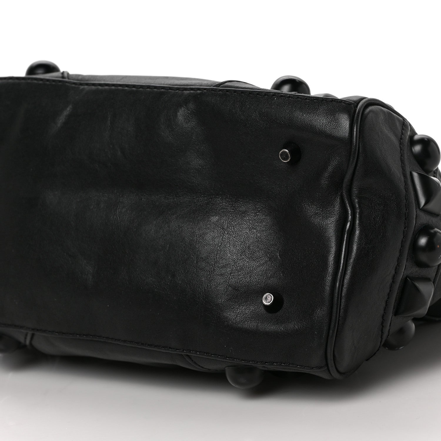 Burberry Calfskin Mega Stud Chester Bowling Bag Black 8 of 8