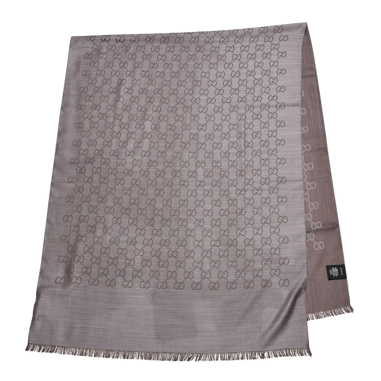 Wool Silk GG Monogram GGNat Plus Scarf Rope Dark Brown