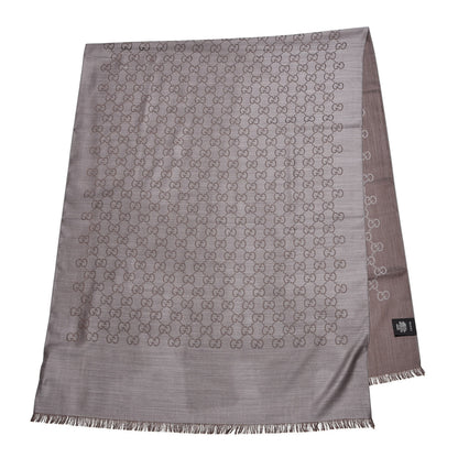 Gucci Wool Silk GG Monogram GGNat Plus Scarf Rope Dark Brown 3 of 5