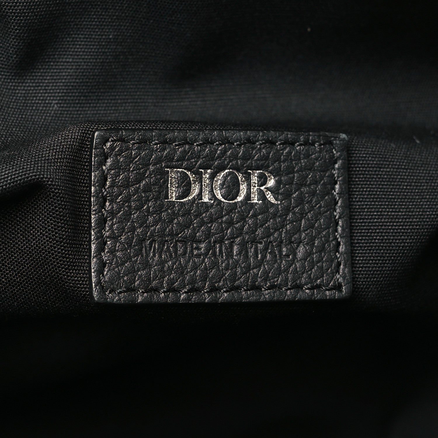 Christian Dior Grained Calfskin Mens Saddle Bag Black 6 of 10