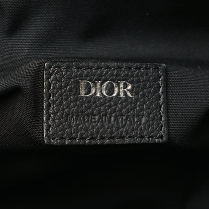 Christian Dior Grained Calfskin Mens Saddle Bag Black 6 of 10