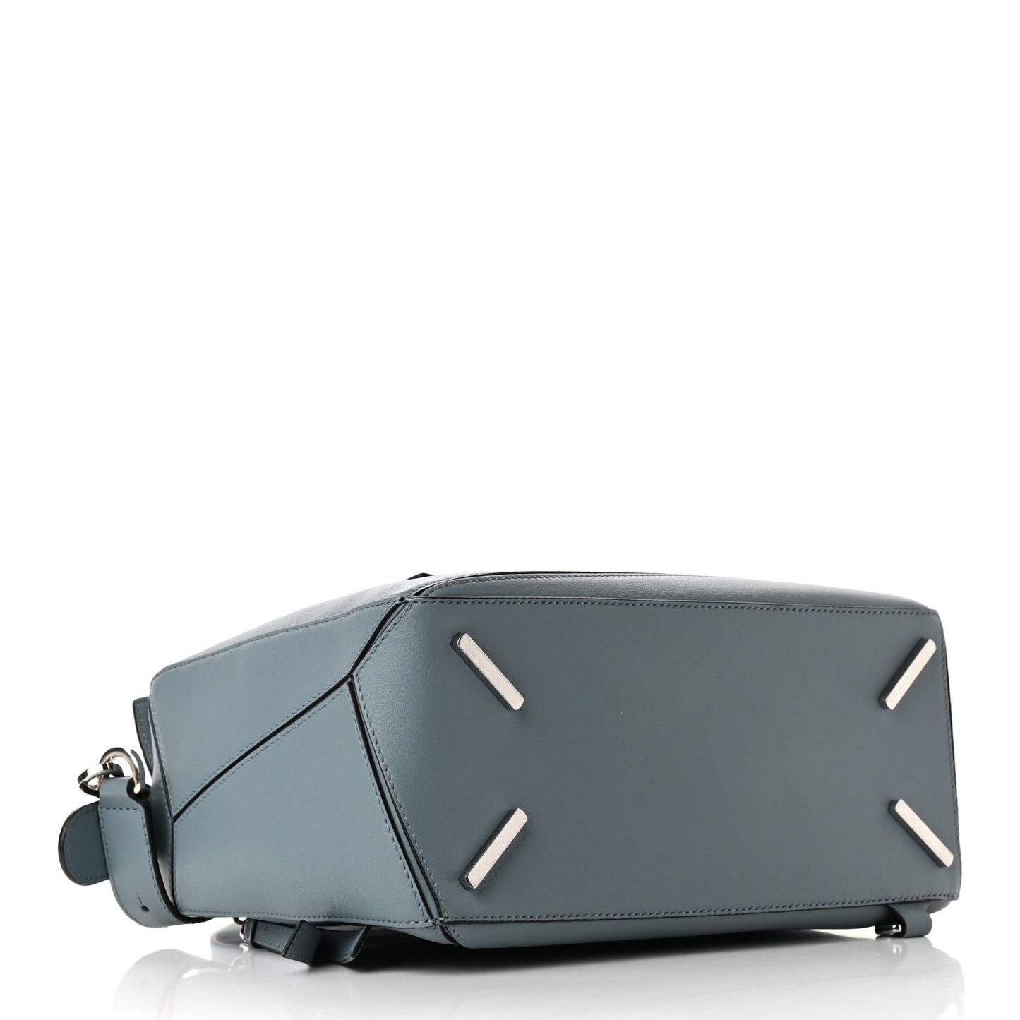 Calfskin Medium Puzzle Bag Gunmetal Light Blue