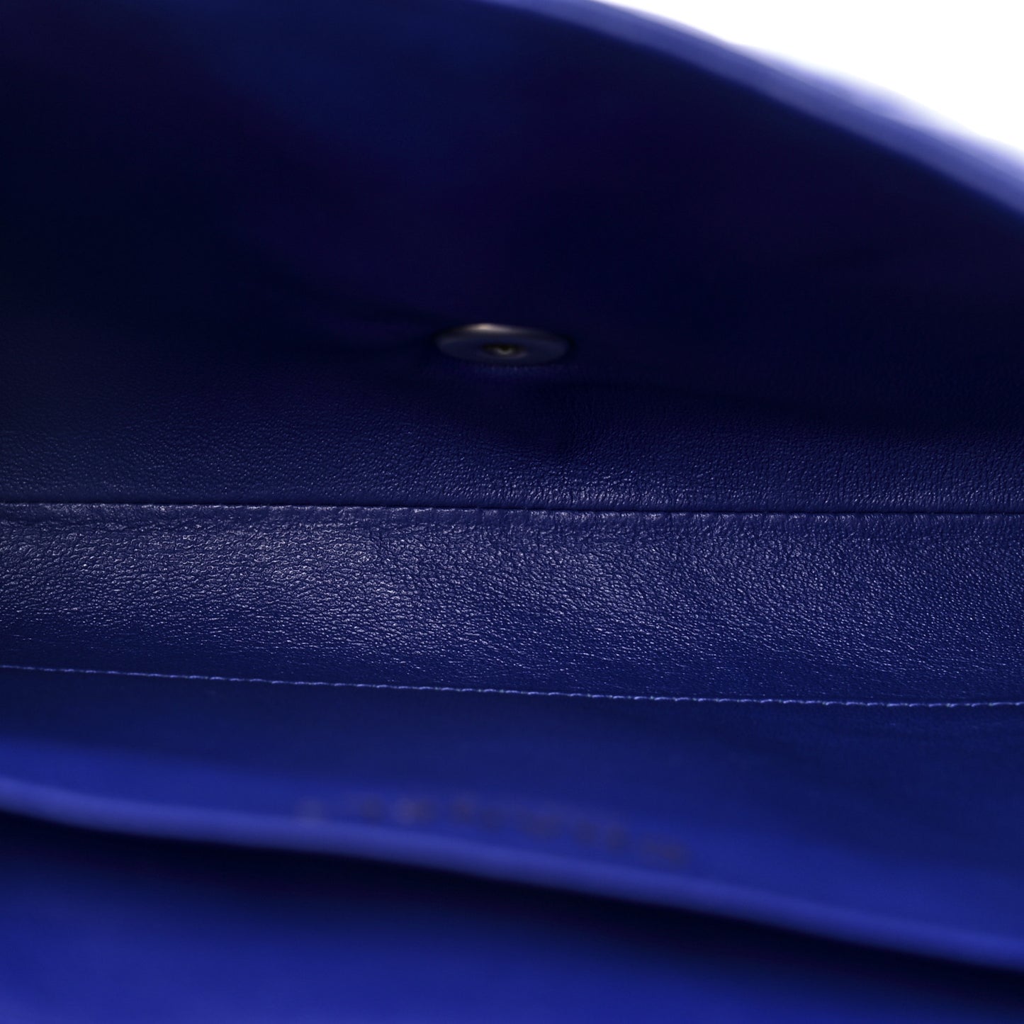 Lambskin Quilted Clutch with Chain Flap Blue