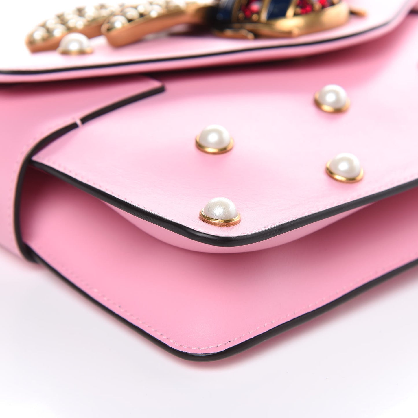 Nappa Pearl Studded Mini Queen Margaret Broadway Shoulder Bag Sugar Pink