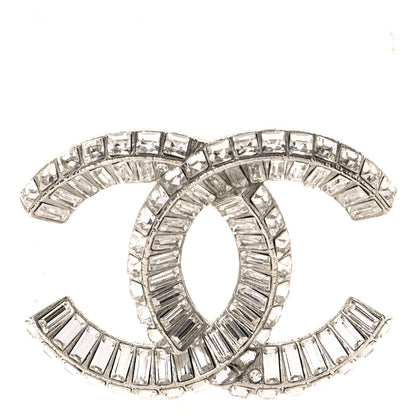 Chanel Baguette Crystal CC Brooch Silver 1 of 4