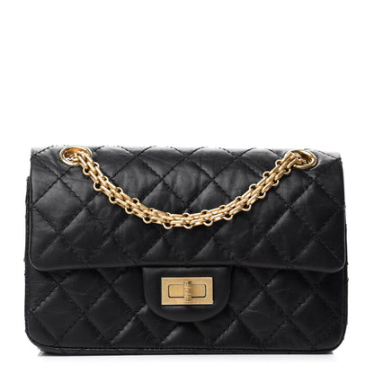 Chanel Aged Calfskin Quilted 2.55 Reissue Mini Flap Black 1 of 12