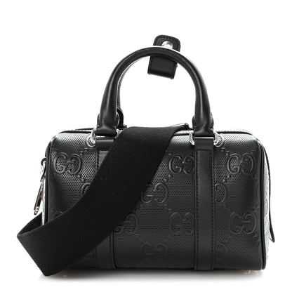 Gucci Calfskin GG Tennis Embossed Mini Duffle Bag Black 1 of 9
