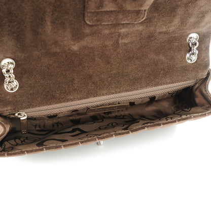 Chanel Suede Vertical Quilted East West Flap Dark Brown 5 of 8