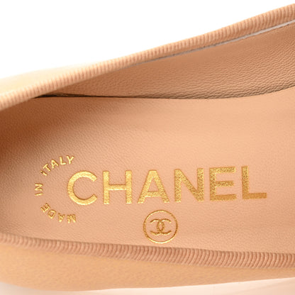 Chanel Patent CC Cap Toe Pumps 35 Beige Black 8 of 11