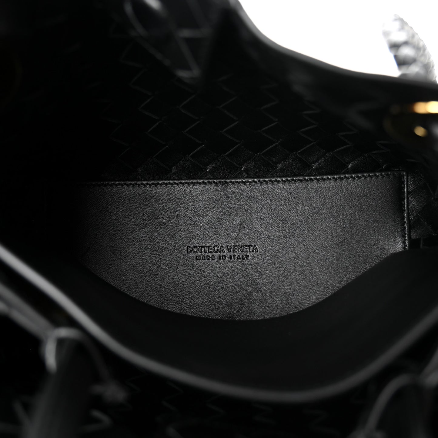 Nappa Intrecciato Small Andiamo Shoulder Bag Black